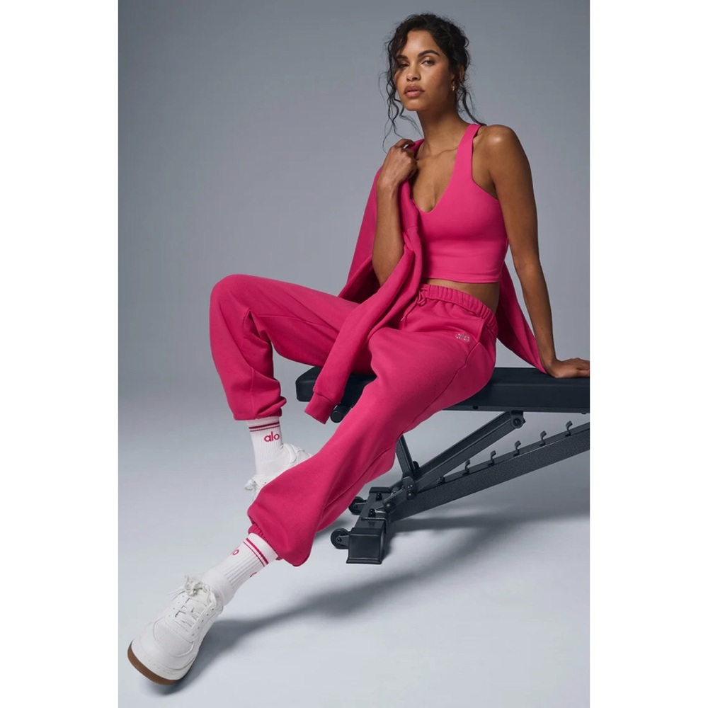 Alo Yoga Accolade Sweatpant Pink Summer Crush L - Picture 4 of 13